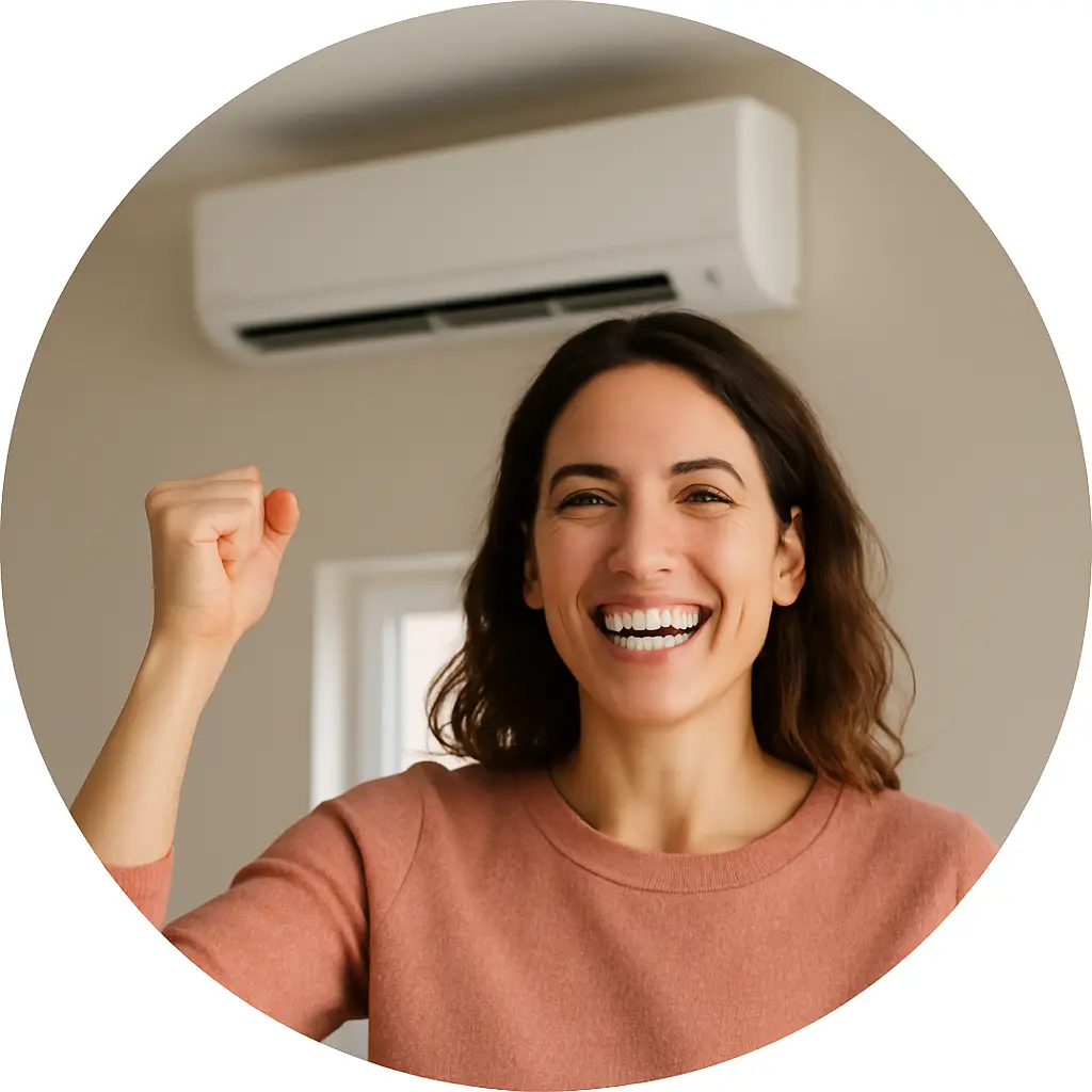 Satisfied customer enjoying cool air from AC in Pinellas County