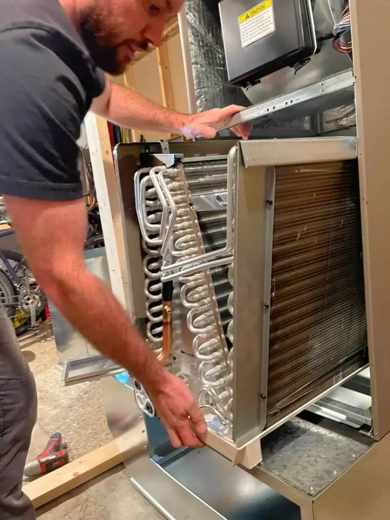 Close-up view of a modern AC unit